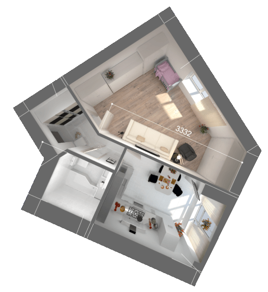 1-комнатная 44.54 м² в ЖК Атмосфера от 20 100 грн/м², г. Вишневое