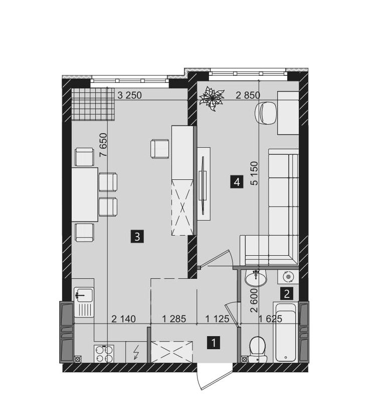 1-комнатная 46.39 м² в ЖК LIKO-GRAD Perfect Town от 32 000 грн/м², Киев