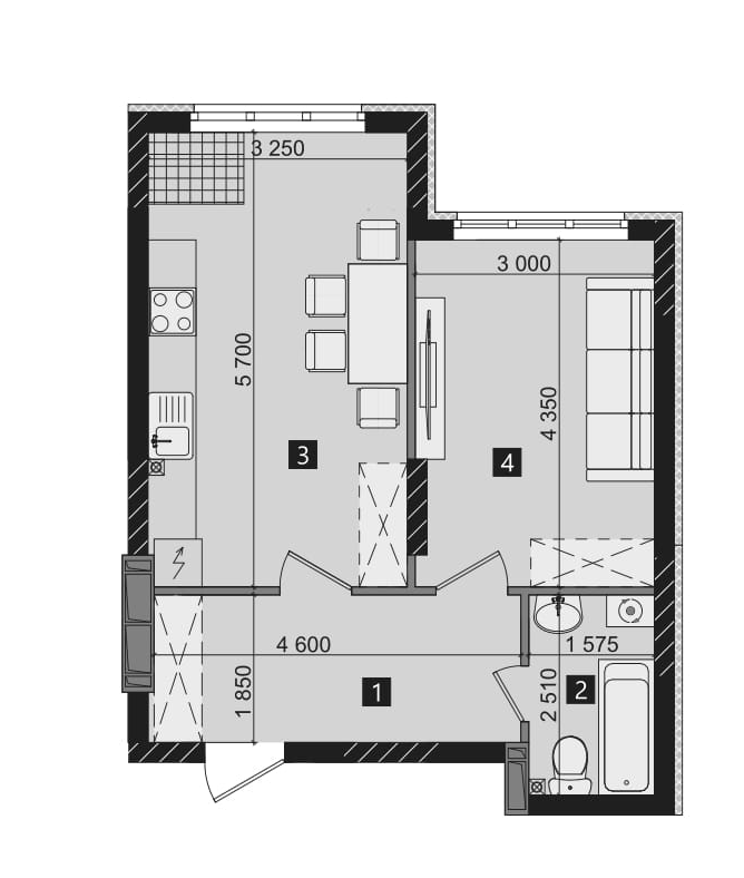 1-кімнатна 42.8 м² в ЖК LIKO-GRAD Perfect Town від 30 000 грн/м², Київ