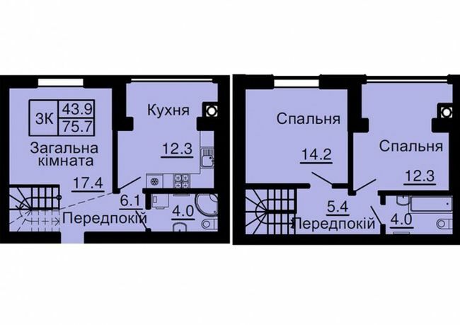 Двухуровневая 75.7 м² в ЖК Sofia Nova от 35 000 грн/м², с. Новоселки