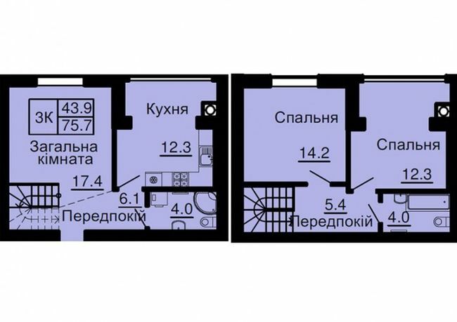 Дворівнева 75.7 м² в ЖК Sofia Nova від 35 000 грн/м², с. Новосілки