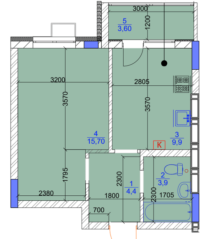 1-кімнатна 37.5 м² в ЖК Садочок від 27 000 грн/м², с. Новосілки