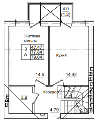 3-комнатная 79.04 м² в ЖК Петровский городок от 15 150 грн/м², с. Святопетровское