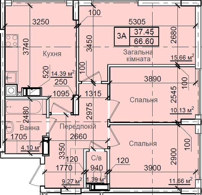 3-кімнатна 66.6 м² в ЖК Петрівський квартал від 17 000 грн/м², с. Святопетрівське