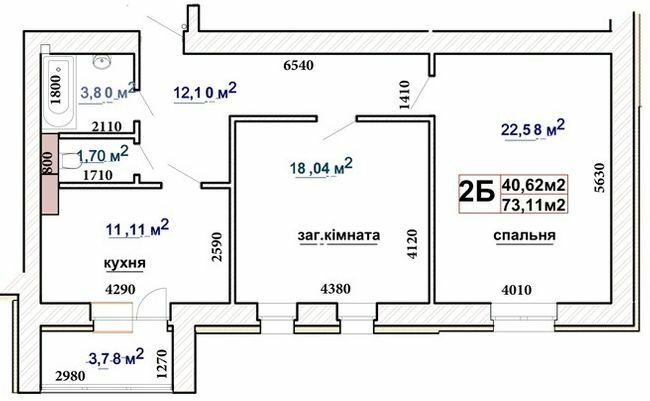 2-кімнатна 73.11 м² в ЖК Чабани 2 від 24 000 грн/м², смт Чабани