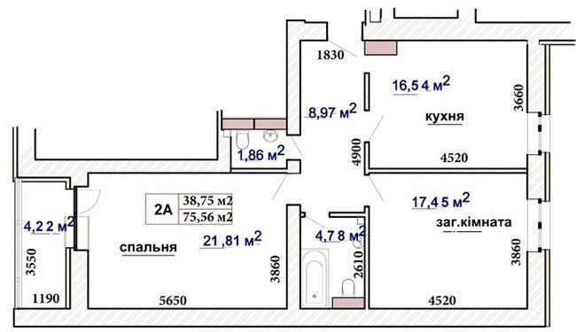 2-комнатная 75.56 м² в ЖК Чабаны 2 от 24 000 грн/м², пгт Чабаны