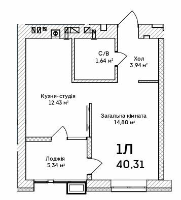 1-комнатная 40.31 м² в ЖК Grand Country Irpin от 19 000 грн/м², г. Ирпень