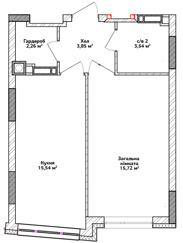 1-комнатная 40.91 м² в ЖК Синергия 3+ от 18 000 грн/м², г. Ирпень