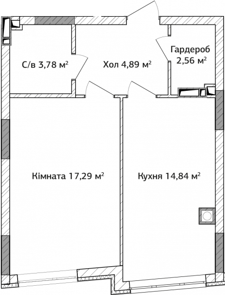 1-кімнатна 43.36 м² в ЖК Синергія 3+ від 18 000 грн/м², м. Ірпінь