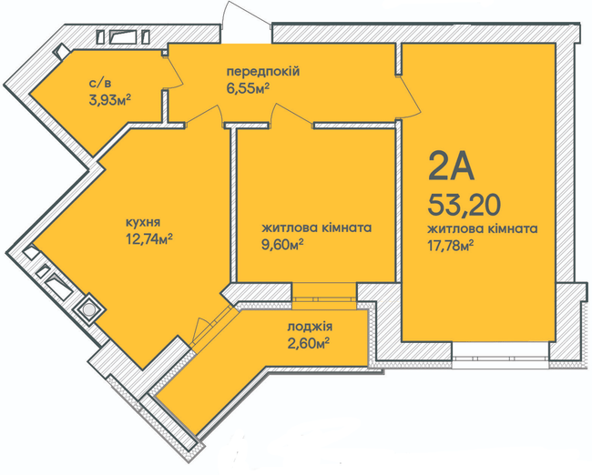 2-кімнатна 53.2 м² в ЖК Синергія Сіті (Kvartal Group) від 16 000 грн/м², м. Ірпінь