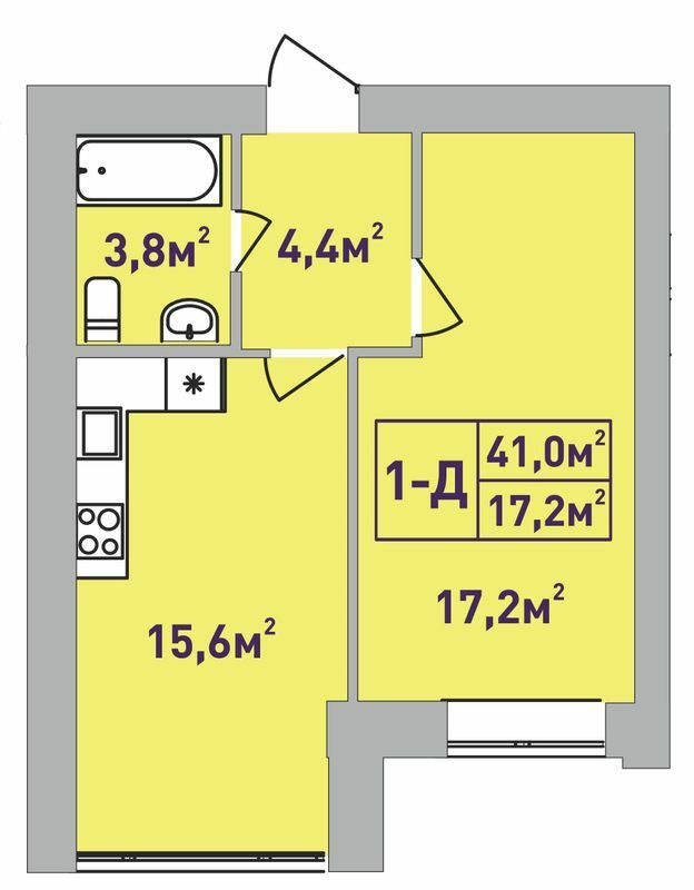 1-кімнатна 41 м² в ЖК Центральний-Преміум від 31 650 грн/м², м. Ірпінь