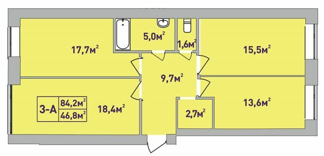 3-кімнатна 84.2 м² в ЖК Центральний-Преміум від 28 850 грн/м², м. Ірпінь