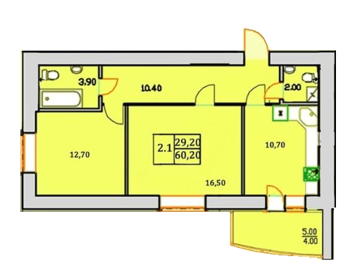 2-кімнатна 60.2 м² в ЖК Сонячна Оселя від 21 000 грн/м², м. Буча