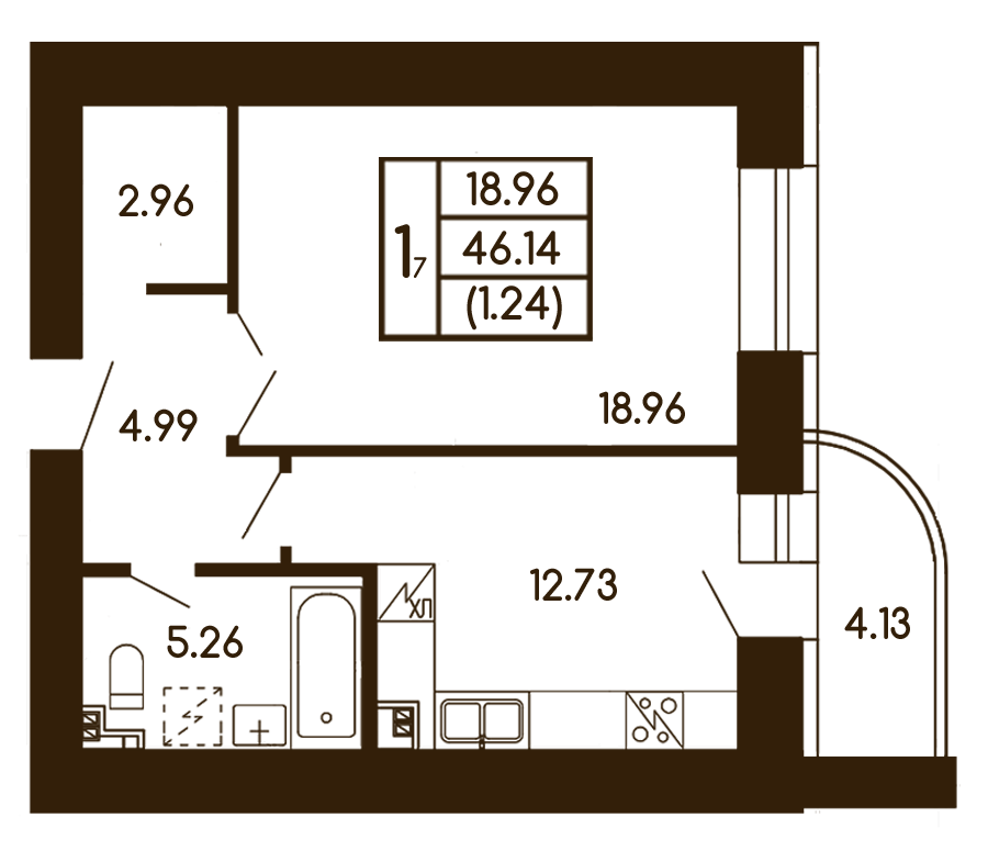 1-комнатная 45.64 м² в ЖК Чайка от 21 000 грн/м², с. Чайки