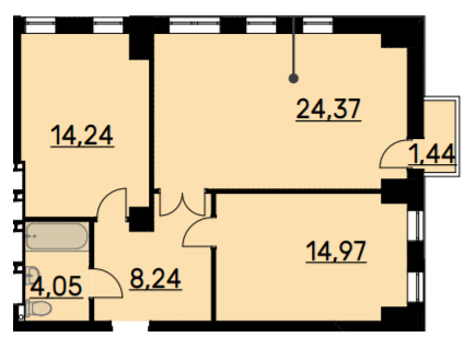 2-комнатная 66.3 м² в ЖК Bauhaus от 36 200 грн/м², Харьков