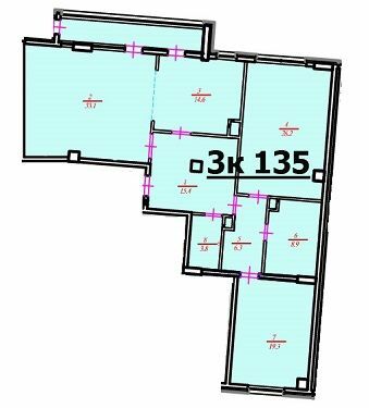 3-кімнатна 135 м² в ЖК Будинок у Сокольниках від 27 100 грн/м², Харків