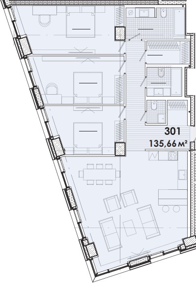 3-комнатная 135.66 м² в МФК Ermolaev Center от 47 850 грн/м², Днепр