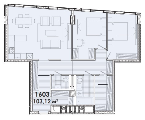 2-кімнатна 103.12 м² в БФК Ermolaev Center від 47 800 грн/м², Дніпро