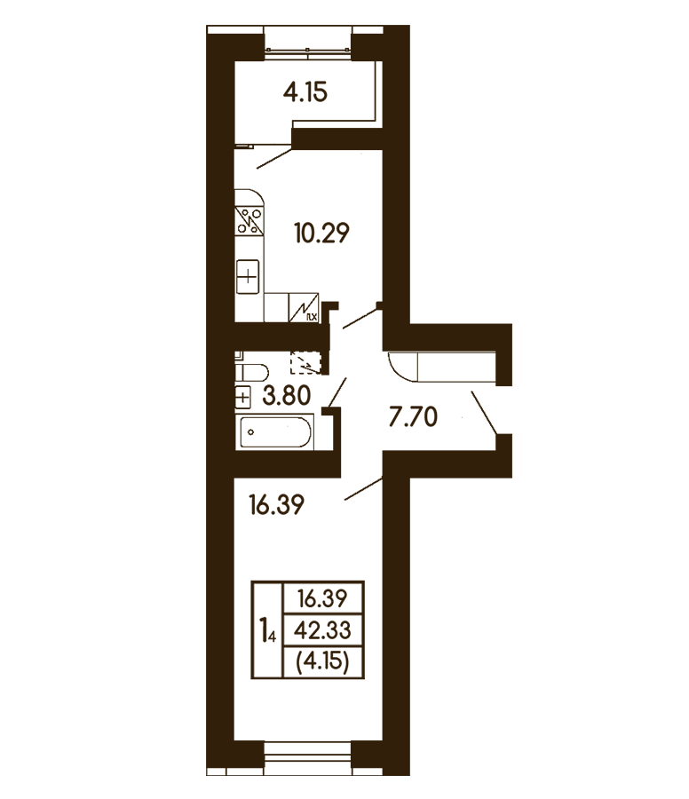 1-комнатная 42.33 м² в ЖК Чайка от 21 500 грн/м², с. Чайки