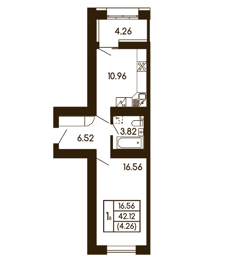 1-комнатная 42.12 м² в ЖК Чайка от 21 500 грн/м², с. Чайки