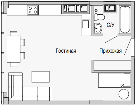 1-кімнатна 43.38 м² в Апарт-комплекс Port City від 36 200 грн/м², Дніпро
