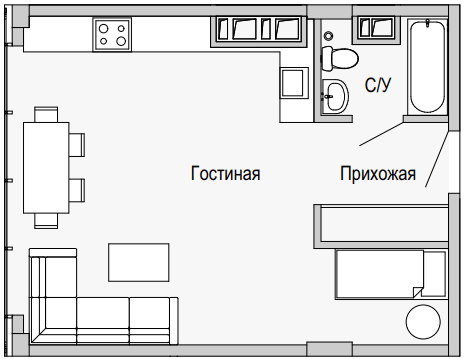 1-комнатная 43.38 м² в Апарт-комплекс Port City от 36 200 грн/м², Днепр