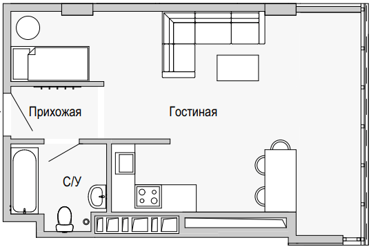 1-кімнатна 47.85 м² в Апарт-комплекс Port City від 36 200 грн/м², Дніпро