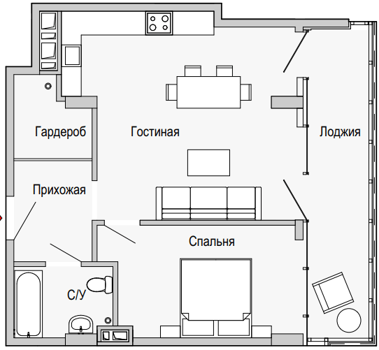 2-кімнатна 68.47 м² в Апарт-комплекс Port City від 36 200 грн/м², Дніпро