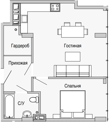 2-комнатная 56.63 м² в Апарт-комплекс Port City от 36 200 грн/м², Днепр
