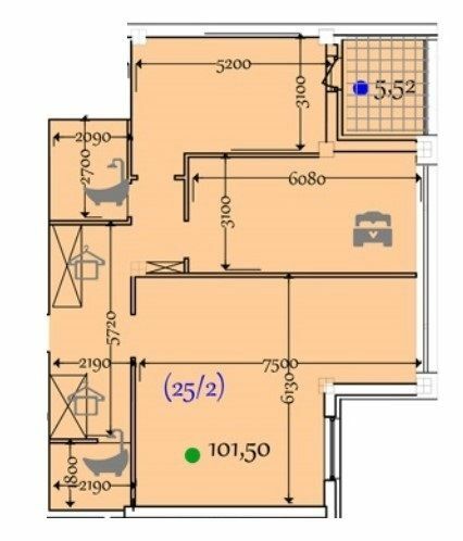 2-комнатная 107.02 м² в ЖК Comfort City от 27 700 грн/м², Днепр