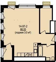 Свободная планировка 66.53 м² в ЖК DeLight Hall от 40 200 грн/м², Днепр