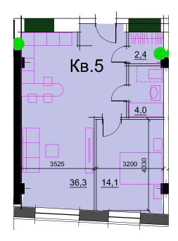 1-кімнатна 56.8 м² в ЖК Loft White від 36 050 грн/м², Дніпро