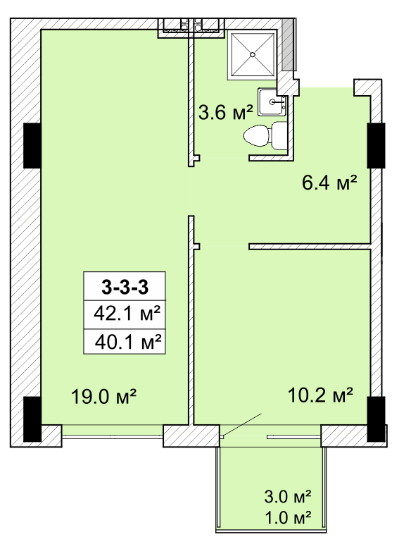 1-кімнатна 42.1 м² в ЖК SMART City-2 від 19 150 грн/м², Одеса
