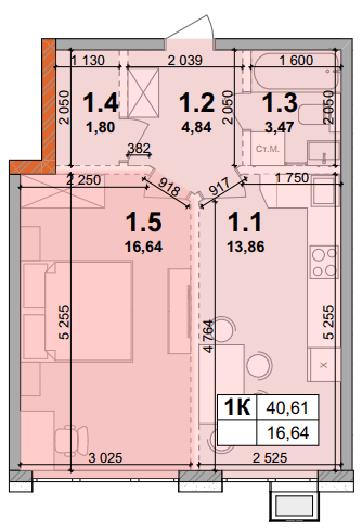 1-комнатная 40.61 м² в ЖК Petrivsky Residence от 29 000 грн/м², с. Святопетровское