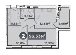 2-комнатная 56.33 м² в ЖК URBANHouse от 16 100 грн/м², Хмельницкий