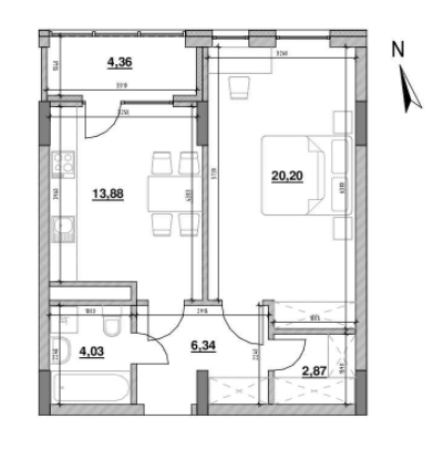 1-кімнатна 51.68 м² в ЖК Велика Британія від 24 710 грн/м², Львів