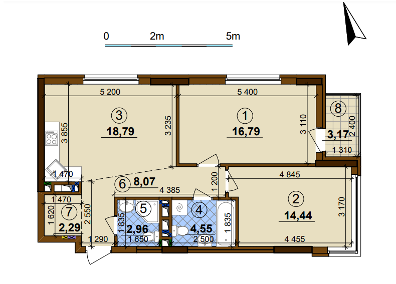 2-кімнатна 68.84 м² в ЖК Варшавський-2 від 26 200 грн/м², Київ