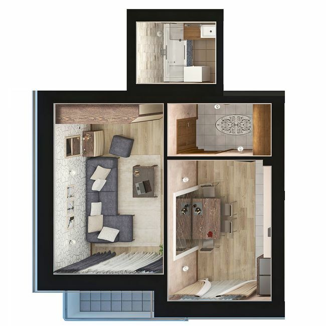 1-комнатная 39.6 м² в ЖК Парк Фонтанов от 23 300 грн/м², с. Фонтанка