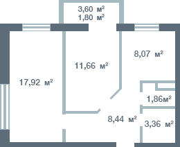 2-комнатная 52.85 м² в ЖК Новосел от 13 400 грн/м², с. Молодежное