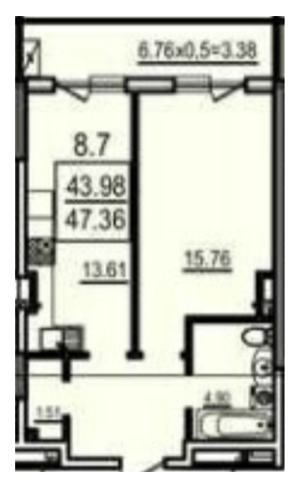 1-комнатная 47.36 м² в Апарт-комплекс Калипсо от 35 750 грн/м², Одесса