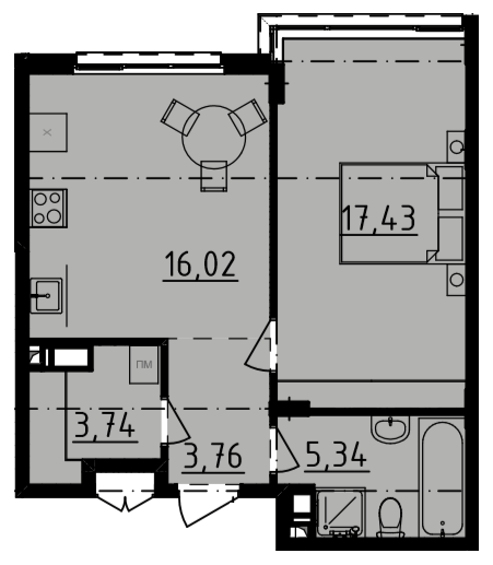 1-кімнатна 46.2 м² в ЖК DERBY Style House від 29 100 грн/м², Одеса