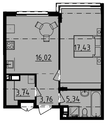 1-комнатная 46.2 м² в ЖК DERBY Style House от 29 100 грн/м², Одесса