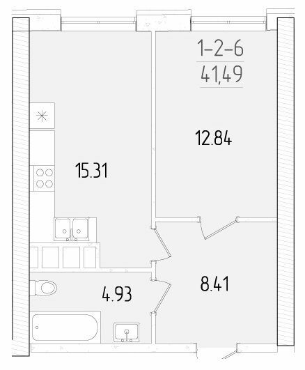 1-кімнатна 41.49 м² в ЖК KADORR City від 24 450 грн/м², Одеса