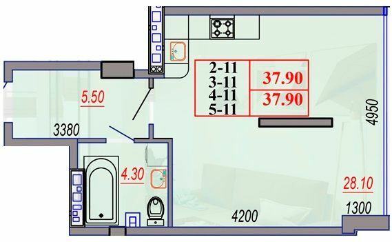 1-кімнатна 37.9 м² в ЖК Segment від 29 650 грн/м², Одеса