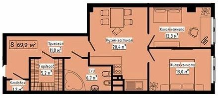 1-кімнатна 70.31 м² в ЖК Курортний від 25 400 грн/м², Одеса