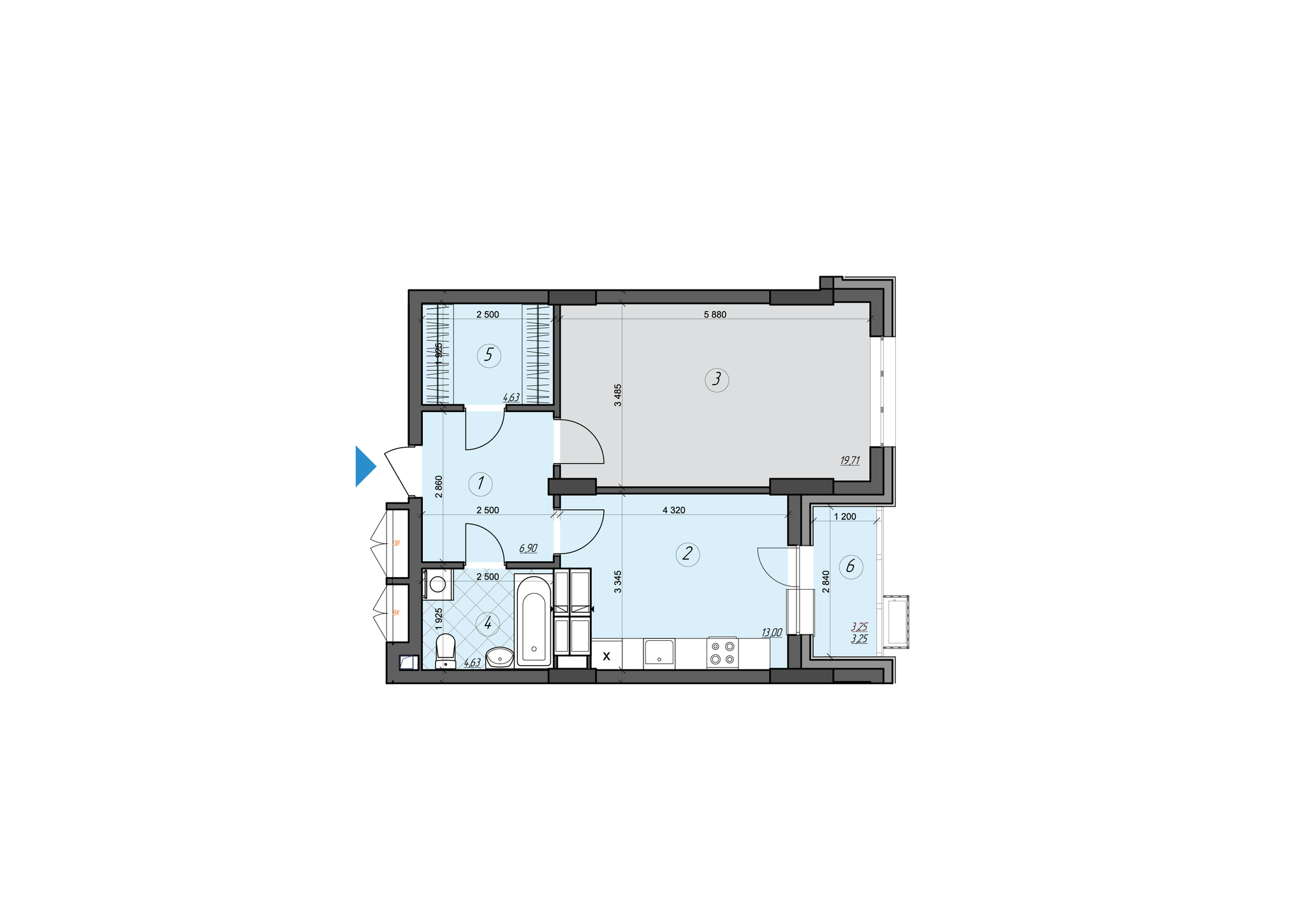 1-кімнатна 52.12 м² в ЖК CRYSTAL RESIDENCE від 64 500 грн/м², Київ