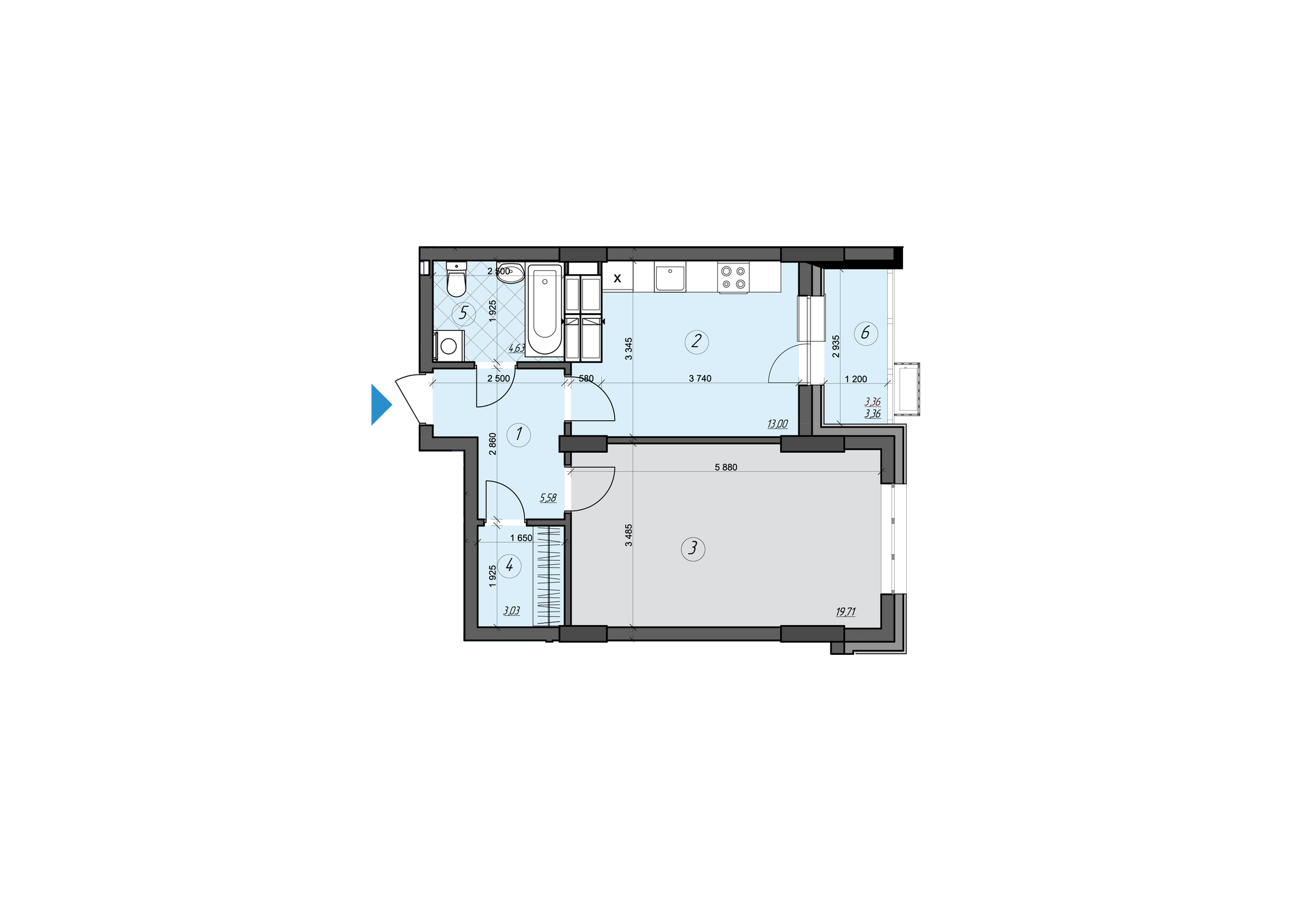 1-комнатная 49.31 м² в ЖК CRYSTAL RESIDENCE от 64 500 грн/м², Киев