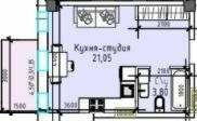 1-комнатная 26.2 м² в ЖК Пространство Eco City (Пространство на Радостной) от 21 800 грн/м², Одесса