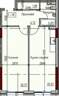 1-комнатная 53.33 м² в ЖК Пространство на Донского от 25 550 грн/м², Одесса