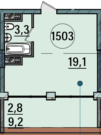 1-кімнатна 26.3 м² в ЖК Пространство на Тульской від 21 300 грн/м², Одеса